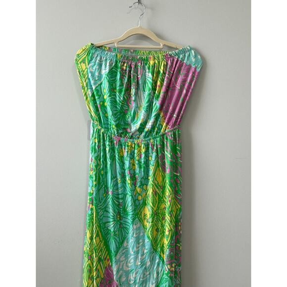 Lilly Pulitzer Women's Strapless Marlisa Maxi Dress in Multicolor Floral Size XS - Picture 4 of 14